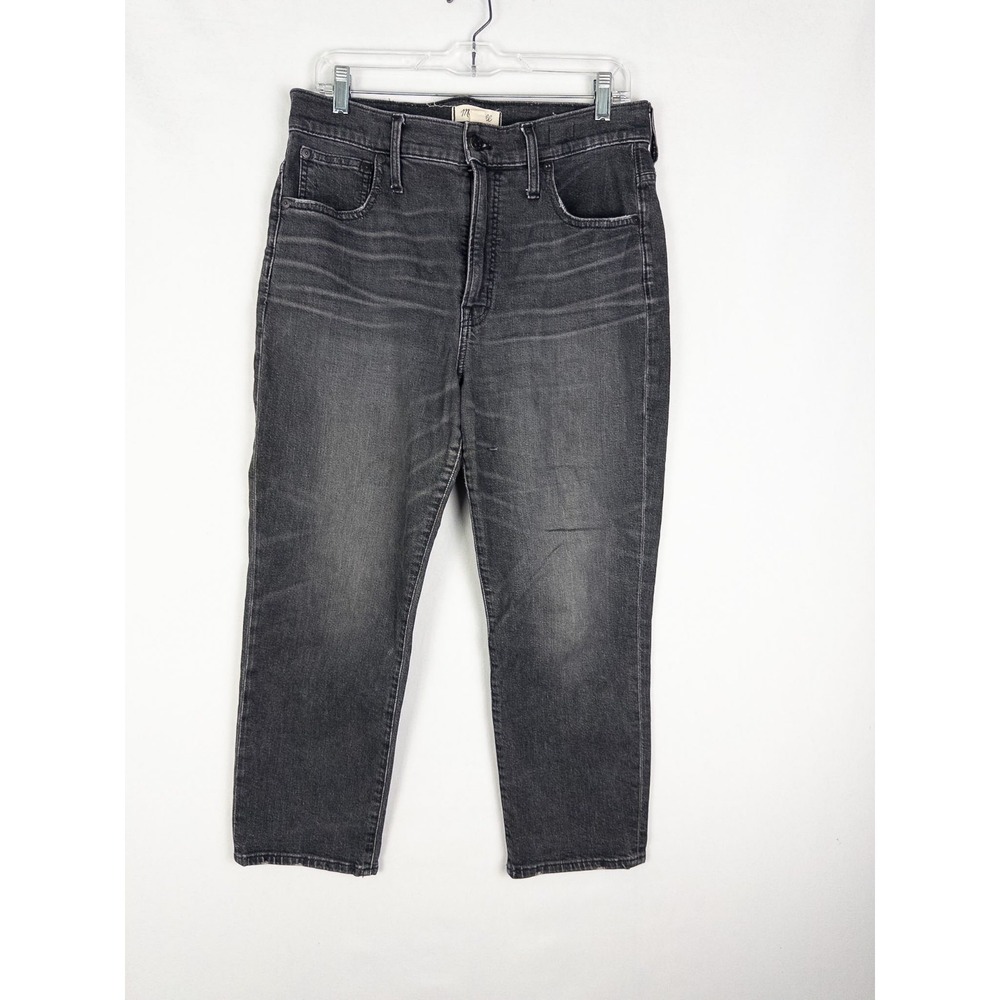 Madewell The Perfect Vintage Crop 30P Denim Dark Wash Faded High Rise Curvy